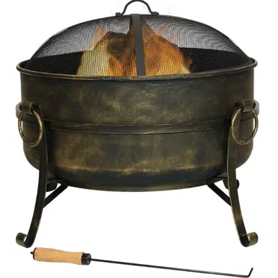 Quikfurn Outdoor 24-inch Diameter Steel Cauldron Wood Burning Fire Pit