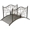 Quikfurn Outdoor 4-ft Heavy Duty Metal Garden Bridge In Black Bronze Finish