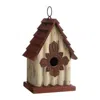 Quikfurn Outdoor A-frame Solid Wood Bird House With Terracotta Color Slatted Roof