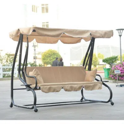 Quikfurn Outdoor Canopy Swing Patio Porch Shade Deck Bed In Sand