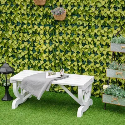 Quikfurn Outdoor Farmhouse Fir Wood 2-person Garden Bench In White Finish