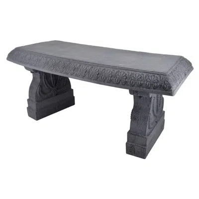 Quikfurn Outdoor Fiber-clay Garden Bench In Grey Stone Finish