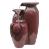 Quikfurn Outdoor Garden Patio 3-tier Burdy Red Ceramic-look Polyresin Water Fountain