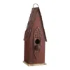 Quikfurn Outdoor Garden Rustic Brown Solid Wood And Iron Bird House