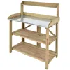 Quikfurn Outdoor Garden Workstation Potting Bench With Metal Top
