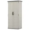 Quikfurn Outdoor Heavy Duty 22 Cubic Ft Vertical Garden Storage Shed In Taupe Grey