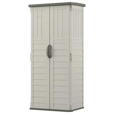 Quikfurn Outdoor Heavy Duty 22 Cubic Ft Vertical Garden Storage Shed In Taupe Grey