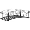 Quikfurn Outdoor 4-ft Heavy Duty Metal Garden Bridge In Black Bronze Finish
