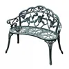 Quikfurn Outdoor Patio 40-inch Garden Bench With Backrest In Antique Green Metal Finish