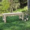 Quikfurn Outdoor Patio Backless Cedar Wood 4-ft. Garden Bench In Natural Finish