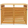 Quikfurn Outdoor Solid Wood Garbage Can Recycle Bin Storage Shed - Holds 2 Trash Bins