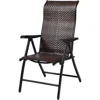 Quikfurn Outdoor/indoor Folding Patio Chair With Brown Rattan Seat And High Back-rest