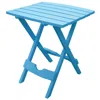 Quikfurn Pool Blue Folding Side Table In Durable Patio Furniture Plastic Resin