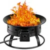 Quikfurn Portable Outdoor Black Metal Propane Fire Pit With Cover And Carry Kit