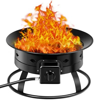 Quikfurn Portable Outdoor Black Metal Propane Fire Pit With Cover And Carry Kit