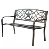 Quikfurn Powder Coated Steel 4-ft. Outdoor Patio Garden Bench In Bronze Metal Finish
