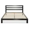 Quikfurn Queen Heavy Duty Metal Platform Bed Frame With Headboard And Wood Slats