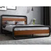 Quikfurn Queen Heavy Duty Modern Industrial Metal Wood Platform Bed Frame With Headboard