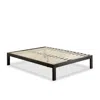 Quikfurn Queen Modern Black Metal Platform Bed Frame With Wood Slats
