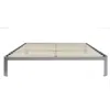 Quikfurn Queen Size Luna Metal Platform Bed Frame With Wood Slats