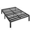 Quikfurn Queen Size Metal Platform Bed Frame With 3.86 Inch Wide Heavy Duty Steel Slats