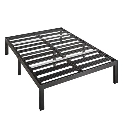 Quikfurn Queen Size Metal Platform Bed Frame With 3.86 Inch Wide Heavy Duty Steel Slats