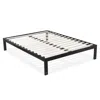 Quikfurn Queen Size Modern Black Metal Platform Bed Frame With Wood Slats