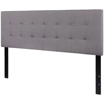 Quikfurn Queen Size Modern Light Grey Fabric Upholstered Panel Headboard
