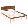 Quikfurn Queen Size Retro Wood Platform Bed Frame With Headboard In Walnut