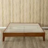 Quikfurn Queen Size Solid Wood Low Profile Platform Bed Frame In Cherry Finish