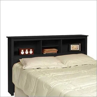 Quikfurn Queen-size Storage Headboard In Black Finish