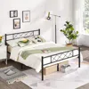 Quikfurn Queen Size Traditional Powder Coated Slatted Metal Platform Bed