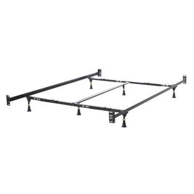 Quikfurn Queen/king Adjustable Metal Bed Frame With Headboard Footboard Brackets
