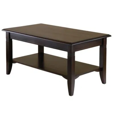 Quikfurn Rectangle Wood Coffee Table In Cappuccino Finish