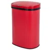 Quikfurn Red 13 Gallon Stainless Steel Motion Sensor Trash Can