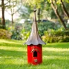 Quikfurn Red Metal Birdhouse With Copper Bronze Finish Gramophone Roof