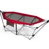 Quikfurn Red Portable Camping Foldable Hammock With Stand And Carry Case