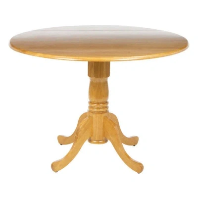 Quikfurn Round 42-inch Drop-leaf Dining Table In Oak Wood Finish