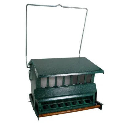 Quikfurn Rugged Green Metal Squirrel-proof Bird Feeder With Easy-refill Top