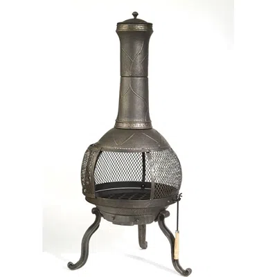 Quikfurn Rustic Outdoor Steel Cast Iron Chimenea Wood Fire Pit