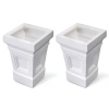 Quikfurn Set Of 2 - 24 Inch High Self Watering Planter Box In White Plastic Resin