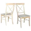 Quikfurn Set Of 2 - Unfinished Wood Dining Chairs With X-back Seat Backrest