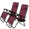 Quikfurn Set Of 2 Burdy Wine Red Folding Outdoor Zero Gravity Lounge Chair