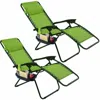 Quikfurn Set Of 2 Green Folding Outdoor Zero Gravity Lounge Chair Recliner