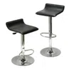 Quikfurn Set Of 2 Modern Air-lift Adjustable Bar Stools With Black Seat