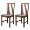 Quikfurn Set Of 2 Solid Wood Armless Mission Style Dining Chairs In Walnut Brown Finish
