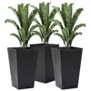 Quikfurn Set Of 3 Faux Rattan Plastic Tall Large Flower Pots