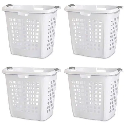 Quikfurn Set Of 4 Heavy Duty Plastic Laundry Hamper Dirty Clothes Basket