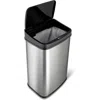 Quikfurn Silver/black 13-gallon Stainless Steel Kitchen Trash Can With Motion Sensor Lid