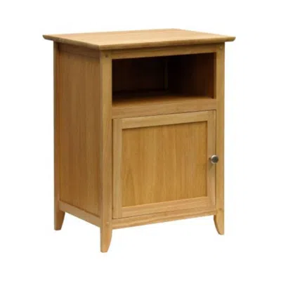 Quikfurn Simple End Table Nightsatnd Accent Table In Natural Wood Finish
